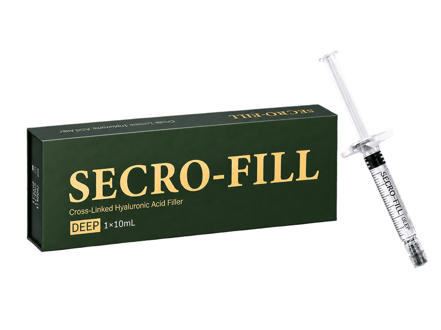 SECRO-FILL DEEP 10ml packaging and syringe